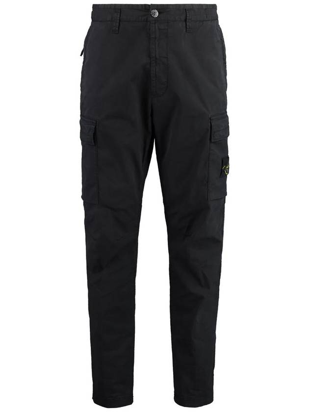 Supima Cotton Twill Stretch TC Straight Pants Black - STONE ISLAND - BALAAN 2