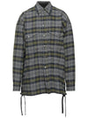 Gray Laced Tweed Oversized Shirt jacket - FAITH CONNEXION - BALAAN 7