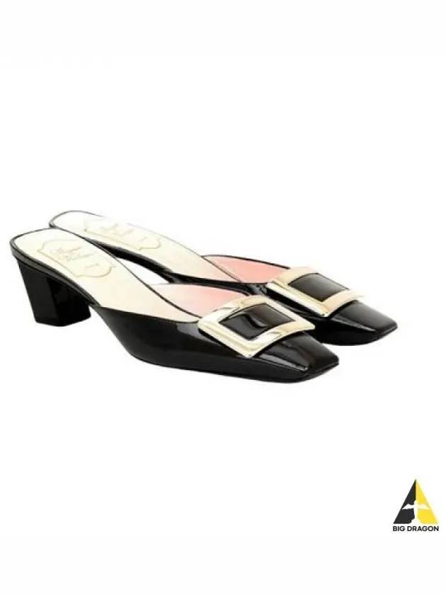 Roger Vivier Women s Square Toe Buckle Mule Slippers Black - ROGER VIVIER - BALAAN 1