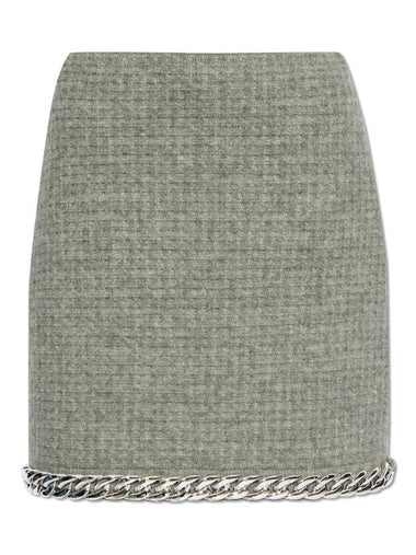 Tory Burch Skirt With Wool Finish, Women's, Grey - TORY BURCH - BALAAN 1