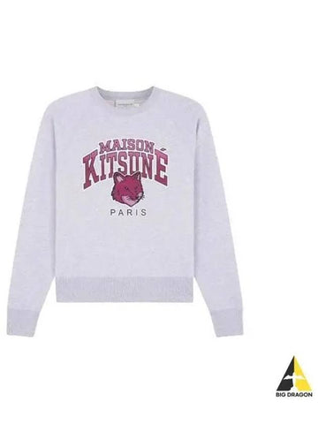 Women s CAMPER Campus Logo Fox Print Sweatshirt Gray Navy LW00301KM0001 - MAISON KITSUNE - BALAAN 1