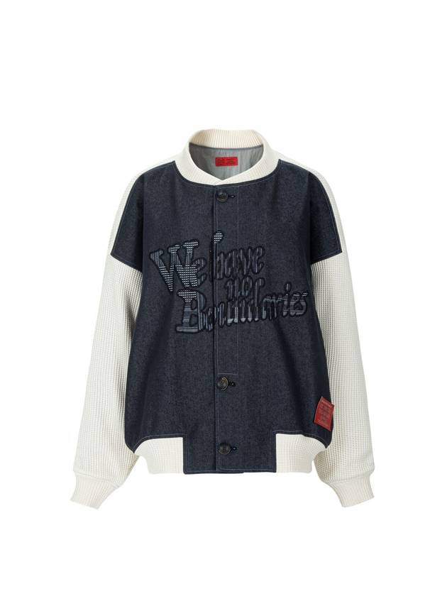 Varsity Knit Jacket Denim - CONECTX - BALAAN 2