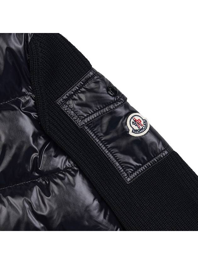 Padded Wool Cardigan Black - MONCLER - BALAAN 6