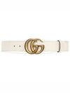 GG Marmont Buckle Leather Belt White - GUCCI - BALAAN 2