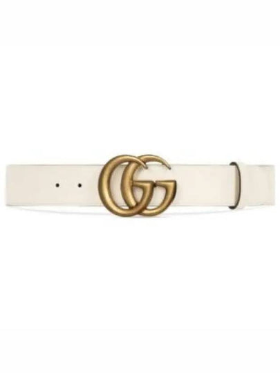 GG Marmont Buckle Leather Belt White - GUCCI - BALAAN 2