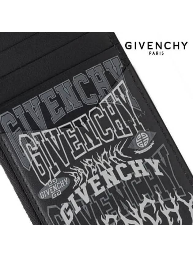 Multi logo leather zipper card wallet charcoal black BK60DNK1P1 028 - GIVENCHY - BALAAN 4