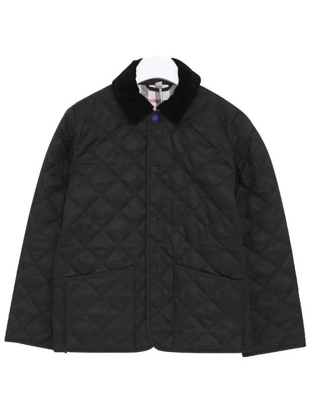 Corduroy Collar Quilted Half Jacket Black - BURBERRY - BALAAN 4