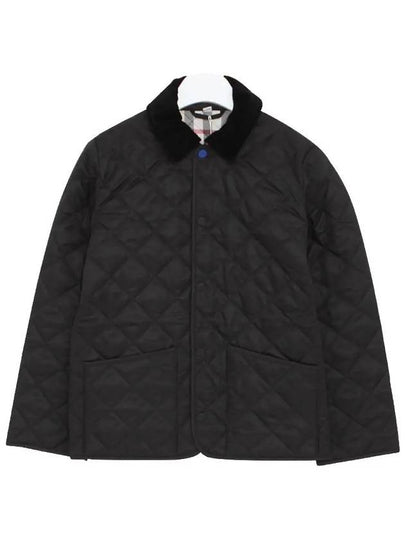 Corduroy Collar Quilted Half Jacket Black - BURBERRY - BALAAN 2