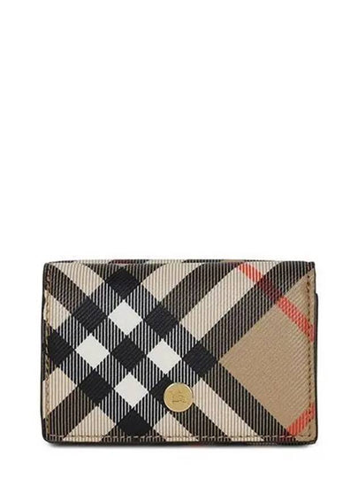 Check Half Wallet Beige - BURBERRY - BALAAN 2