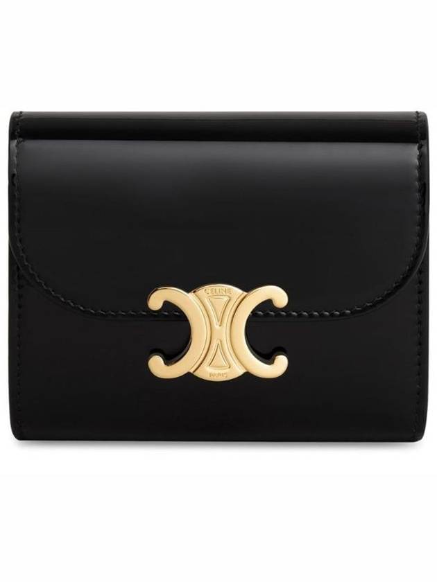 Triomphe Small Flap Half Wallet Black - CELINE - BALAAN 1