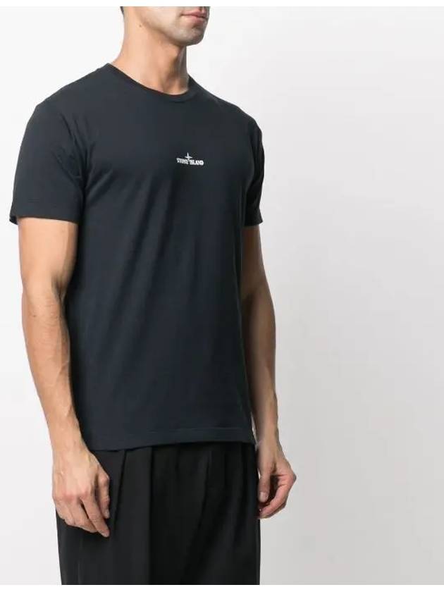 Marble Back Logo Short Sleeve T-Shirt Black - STONE ISLAND - BALAAN 6