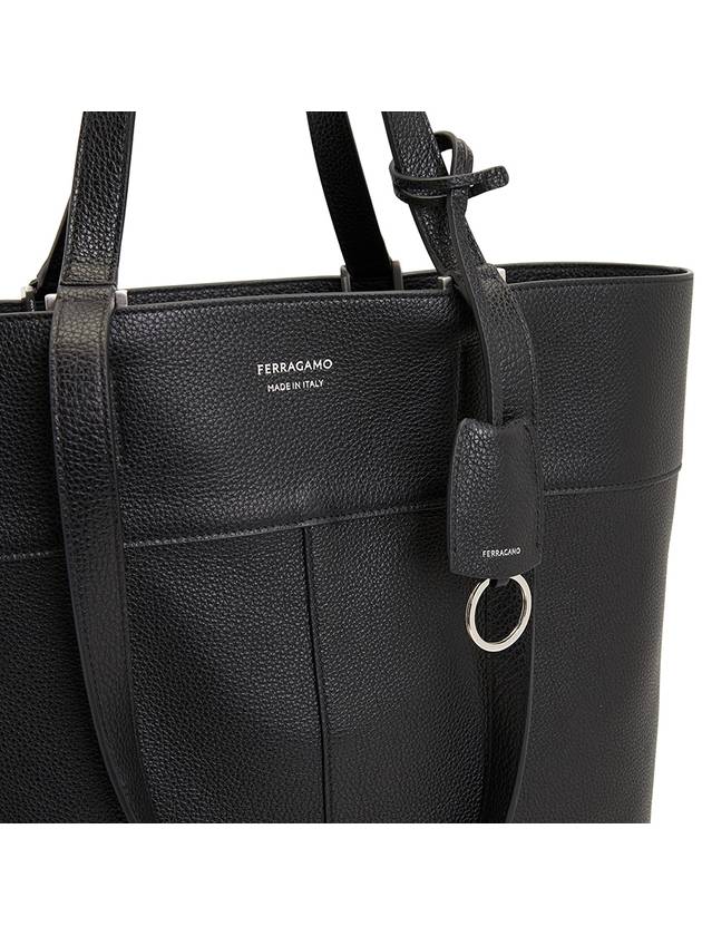 Logo Print Leather Large Tote Bag Black - SALVATORE FERRAGAMO - BALAAN 8