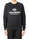 Men's logo patch TOML logo fleece crew neck black sweatshirt PMFLE CF02 541 - PARAJUMPERS - BALAAN 2