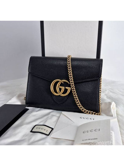 GG Marmont Chain Cross Bag Black 401232 - GUCCI - BALAAN 2