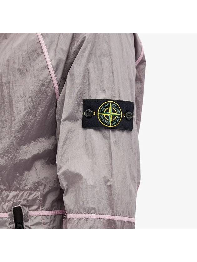 Logo Patch Recycled Nylon Track Jacket Musk Green - STONE ISLAND - BALAAN 6