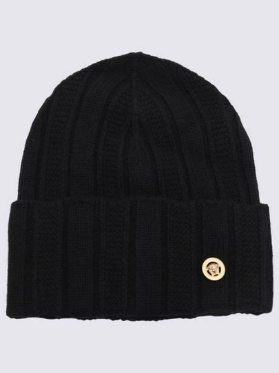 Medusa Chunky Rib Knit Beanie Black - VERSACE - BALAAN 2