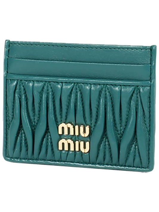 Materasse Nappa Leather Card Holder Lagoon Blue - MIU MIU - BALAAN 2