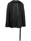 Oversized Drawstring Raincoat Black - RICK OWENS - BALAAN 1