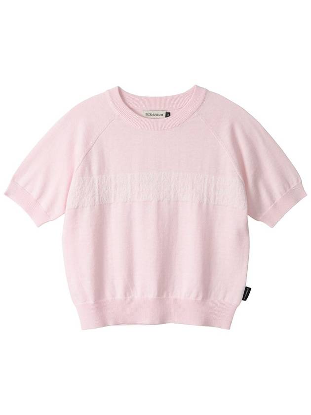 ZIZE LOGO HALF KNIT PINK - ZIZEMUSEUM - BALAAN 1