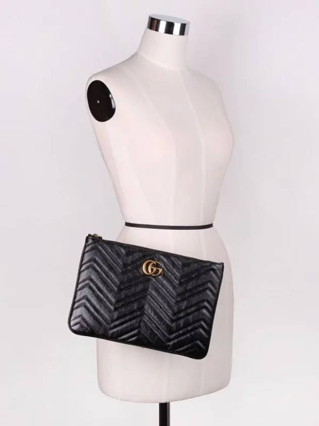 GG Marmont Leather Pouch Bag Black - GUCCI - BALAAN 5