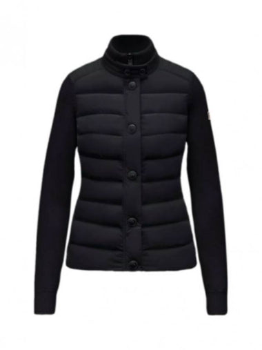 Grenoble Wool Padded Cardigan Black - MONCLER - BALAAN 1