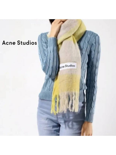 Check Mohair Muffler Beige Yellow - ACNE STUDIOS - BALAAN 2