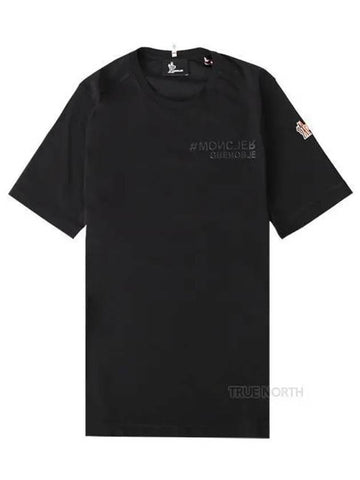 Men s 8C00004 829JP 999 Grenoble Logo Short Sleeve T Shirt Black 1061197 - MONCLER - BALAAN 1