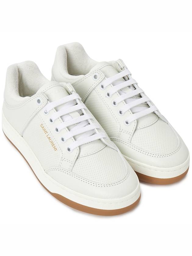 SL 61 Logo Signature Leather Low Top Sneakers White - SAINT LAURENT - BALAAN 4