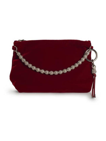 Jimmy Choo Callie' Burgundy Velvet Bag - JIMMY CHOO - BALAAN 1