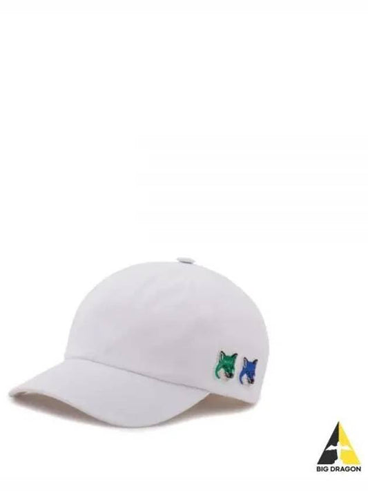 Double Fox Head Patch Ball Cap White - MAISON KITSUNE - BALAAN 2