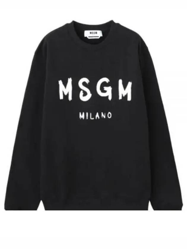 Milano Brushed Logo Sweatshirt Black - MSGM - BALAAN 2