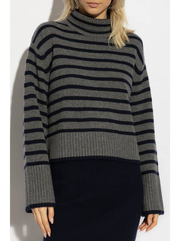 Lisa Yang Turtleneck Fleur Stripes, Women's, Grey - LISA YANG - BALAAN 3