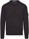 Crewneck Soft Cotton Knit Top Black - STONE ISLAND - BALAAN 2