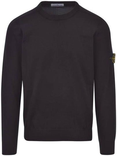 Crewneck Soft Cotton Knit Top Black - STONE ISLAND - BALAAN 2