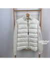 Tricot pocket logo patch cotton blend high neck knit padded cardigan jacket white M - MONCLER - BALAAN 6