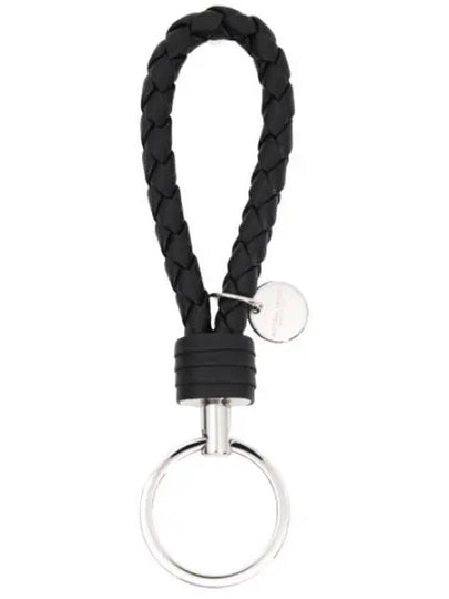 Intrecciato Leather Key Holder Black - BOTTEGA VENETA - BALAAN 2