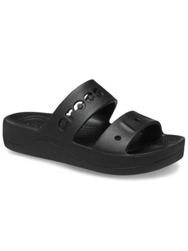 Baya Platform Slippers Black - CROCS - BALAAN 1