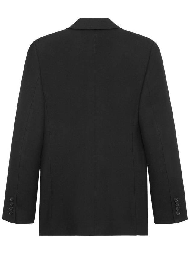 Wool Gabardine Jacket Black - SAINT LAURENT - BALAAN 3