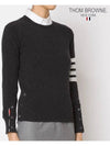 Women's 4 Bar Classic Cashmere Pullover Knit Top Dark Grey - THOM BROWNE - BALAAN 2