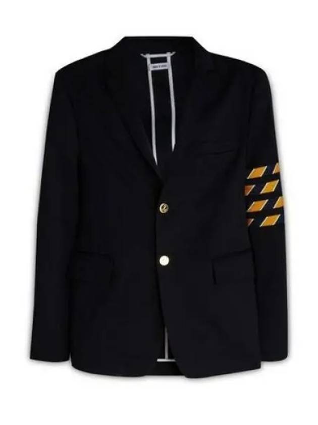 4 Bar Unconstructed Cotton Twill Classic Sports Jacket Navy - THOM BROWNE - BALAAN 2