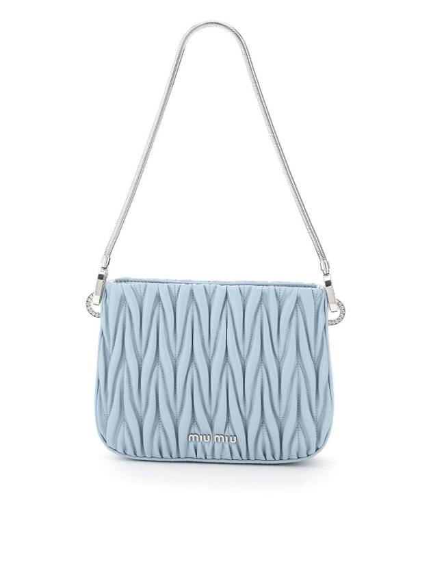 Women's Sassy Matelasse Shoulder Bag Blue - MIU MIU - BALAAN.