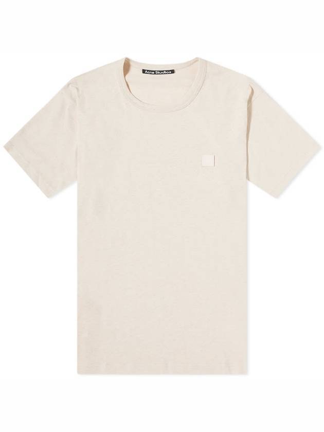 Nash Face Short Sleeve T-Shirt Oatmeal Melange - ACNE STUDIOS - BALAAN 1