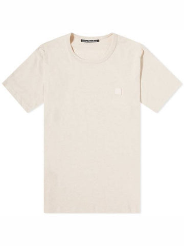 Nash Face Short Sleeve T-Shirt Oatmeal Melange - ACNE STUDIOS - BALAAN 1