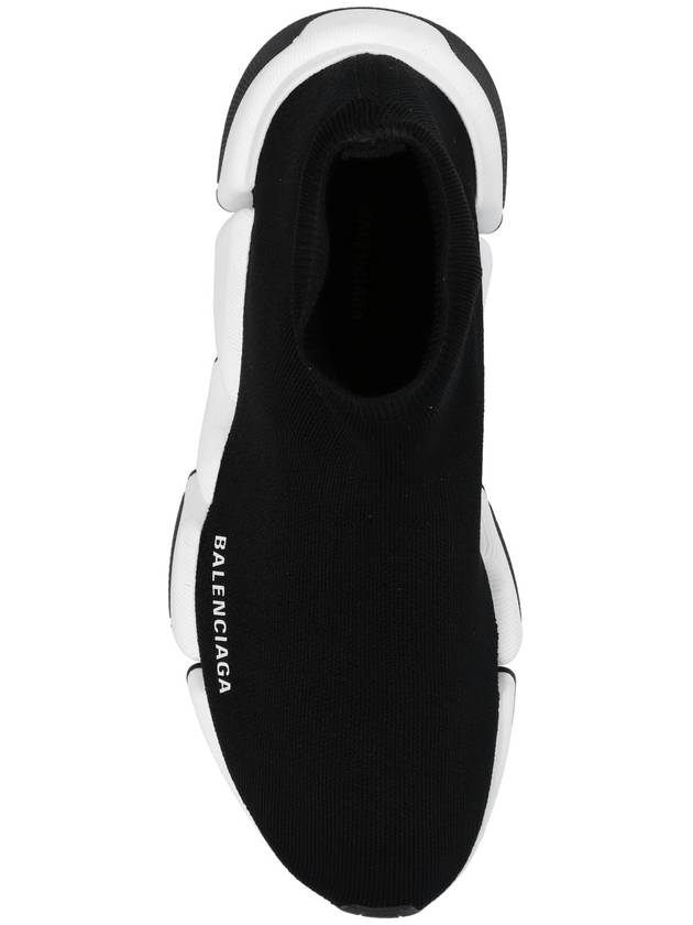 Women's Speed 2.0 Trainer Black Knit White Sole High Top Sneakers Black - BALENCIAGA - BALAAN 4