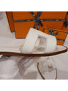 Oran Calfskin Slippers Blanc - HERMES - BALAAN 5