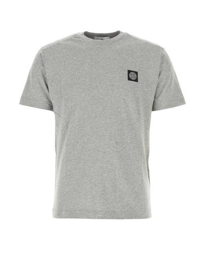 Slimfit Cotton Jersey Short Sleeve T-shirt Light Grey - STONE ISLAND - BALAAN 2