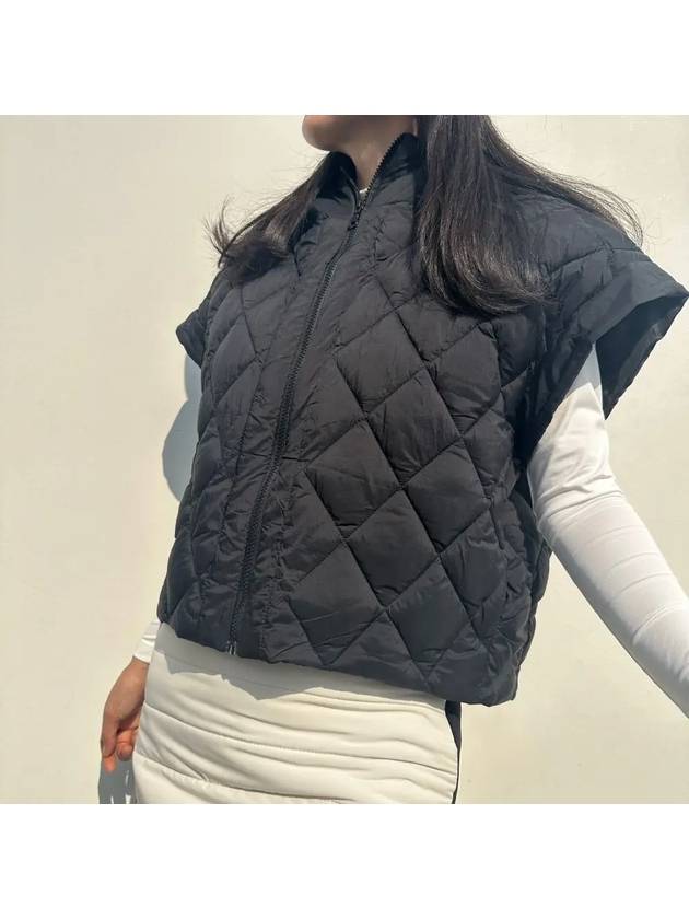 lightweight padded vest, cloud padded vest, short sleeves, wellon, quilting vest, rounding look - LOLOALLOY - BALAAN 8