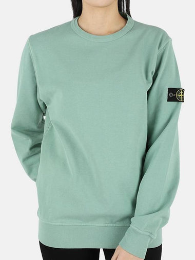 Kids Cotton Jersey Logo Wappen Sweatshirt Light Green - STONE ISLAND - BALAAN 1