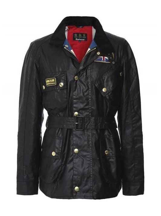 Men's International Union Jack Wax Jacket Black - BARBOUR - BALAAN 2