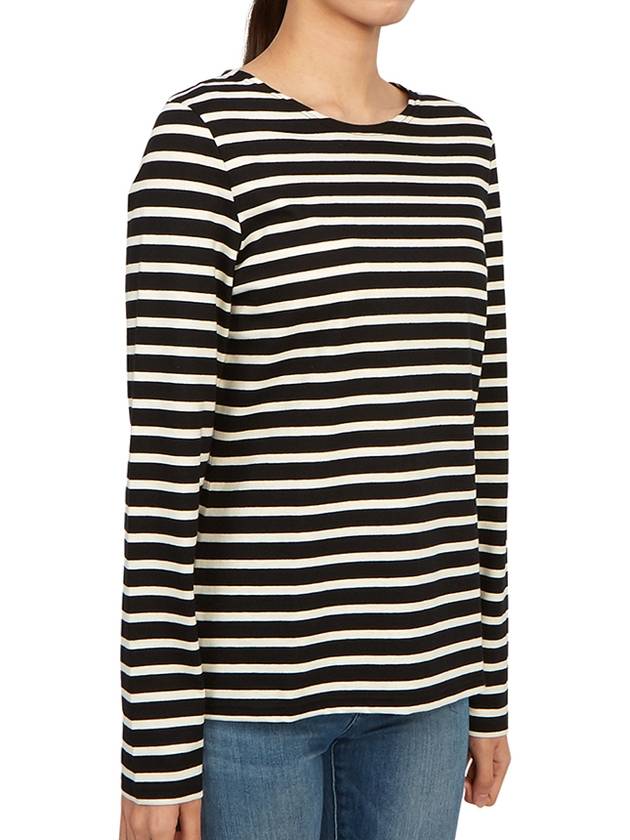 Minquiers Striped Long Sleeve T-Shirt Ecru Black - SAINT JAMES - BALAAN 4